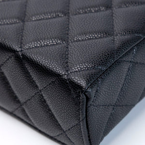 CHANEL TOP HANDLE SLIM VANITY WITH CHAIN BAG BLACK CAVIAR LGHW