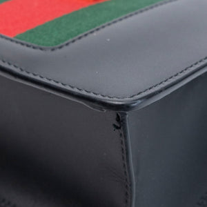 GUCCI MINI SYLVIE CHAIN BAG BLACK CALFSKIN GHW