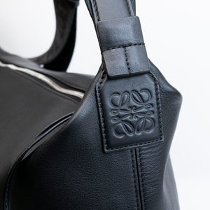 LOEWE CUBI MESSENGER LARGE BAG BLACK CALFSKIN LEATHER SHW