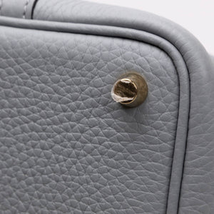 HERMES PICOTIN LOCK 18 GRIS PANTIN CLEMENCE LEATHER GHW STAMP K