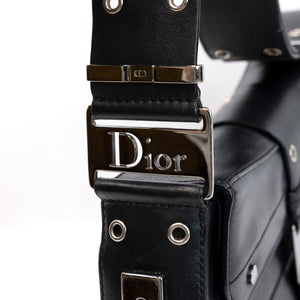 CHRISTIAN DIOR VINTAGE PUNK SHOULDER BAG BLACK SHW
