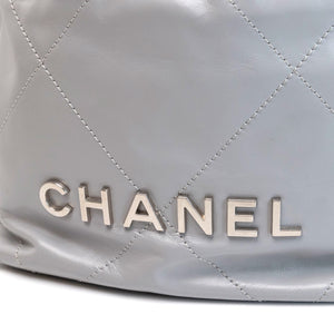 CHANEL MINI 22 BAG CALFSKIN LIGHT GREY SHW (MICROCHIP)