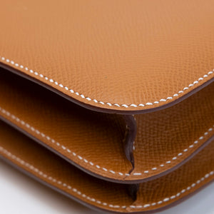 HERMES MINI CONSTANCE EPSOM GOLD GHW STAMP K