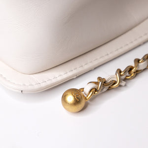 CHANEL 24C GOLD CRUSH MINI FLAP BAG WHITE CALFSKIN GHW (MICROCHIP)