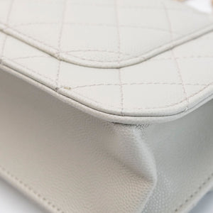 CHANEL 25B CC MINI FLAP BAG PALE SAGE GREEN CAVIAR LEATHER GHW (MICROCHIP)