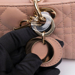 CHRISTIAN DIOR D-JOY MICRO BAG PINK LAMBSKIN LEATHER LGHW