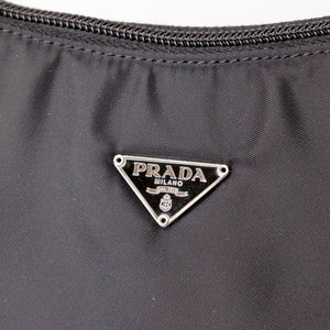 PRADA BLACK NYLON HOBO BAG
