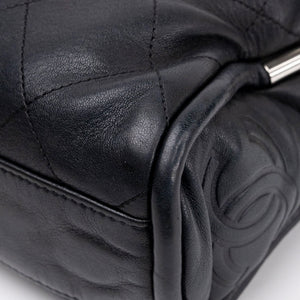 CHANEL ULTIMATE SMALL SOFT HOBO BAG BLACK QUILTED LAMBSKIN SHW
