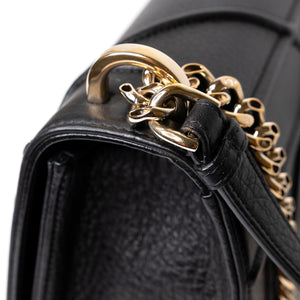 CHRISTIAN DIOR MEDIUM DIORAMA STUDDED BLACK CALFSKIN GHW