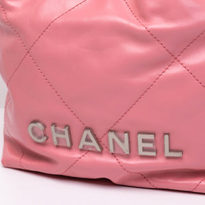 CHANEL MINI 22 BAG SHINY CALFSKIN PINK SHW (MICROCHIP)