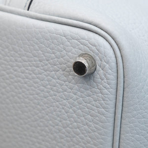 HERMES PICOTIN LOCK 18 CLEMENCE BLUE PALE STAMP W