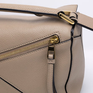 LOEWE SMALL PUZZLE BAG GRAINED CALFSKIN SAND GHW