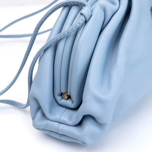BOTTEGA VENETA MINI POUCH CALFSKIN BLUE GHW