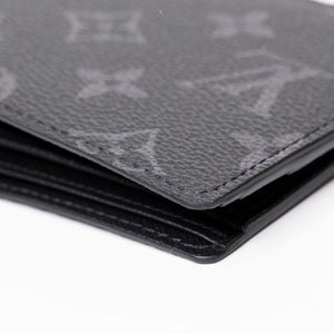 LOUIS VUITTON MULTIPLE WALLET BLACK & GREY MONOGRAM (MICROCHIP)