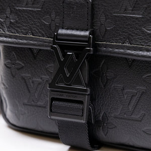 LOUIS VUITTON GETAWAY MESSENGER  BLACK MONOGRAM SHADOW LEATHER BLACK HARDWARE