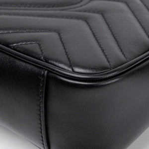 GUCCI GG MARMONT SMALL SHOULDER BAG CALFSKIN BLACK GHW