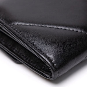 CHANEL 19 LONG FLAP WALLET BLACK LAMBSKIN LEATHER GHW (MICROCHIP)