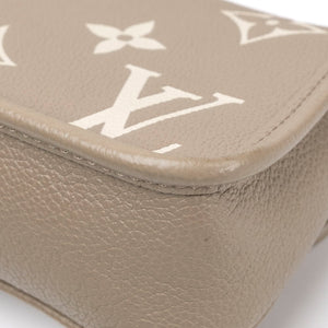 LOUIS VUITTON NANO DIANE BICOLOUR MONOGRAM EMPREINTE LEATHER TOURTERELLE BEIGE /  CREAM GHW (MICROCHIP)