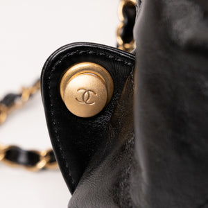 CHANEL 22 BACKPACK CALFSKIN BLACK GHW (MICROCHIP)
