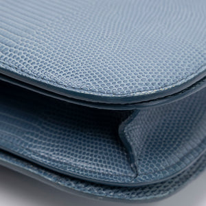 CELINE MEDIUM CLASSIC BOX BAG BLUE LIZARD SKIN LEATHER SHW