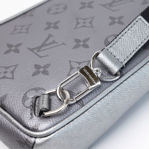 LOUIS VUITTON OUTDOOR SLING BAG MONOGRAM TAIGARAMA GUNMETAL SILVER SHW (MICROCHIP)