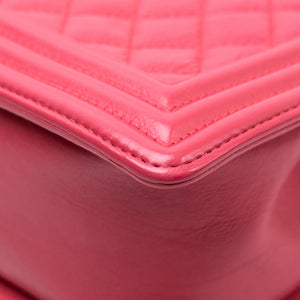 CHANEL MEDIUM LEBOY PINK CALFSKIN LEATHER MULTICOLORED HARDWARE