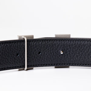 HERMES SIZE 100 H BELT BUCKEL REVERSIBLE BELT BLACK