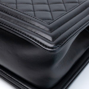 CHANEL MEDIUM LEBOY BLACK CALFSKIN LEATHER GHW