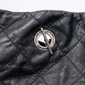 CHANEL LARGE QUILTED SHOULDER BAG CALFSKIN BLACK SHW