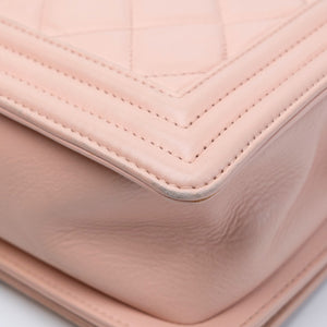 CHANEL MEDIUM LEBOY LIGHT PINK CALFSKIN LEATHER SHW