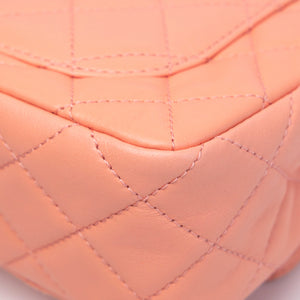 CHANEL 23C PEARL CRUSH MINI RECTANGULAR FLAP CORAL LAMBSKIN  LEATHER GHW (MICROCHIP)