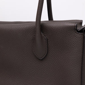 THE ROW TOP HANDLE ESPRESSO CALFSKIN LEATHER SHW