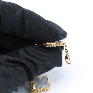 VAN CLEEF & ARPELS VINTAGE ALHAMBRA BRACELET , 5 MOTIFS , 18K YELLOW GOLD , MOTHER OF PEARL