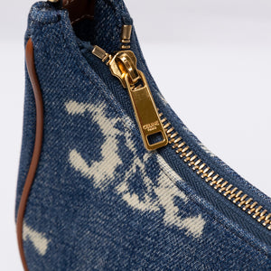 CELINE MEDIUM AVA BAG TRIOMPHE DENIM NAVY/ TAN. GHW