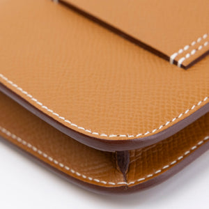HERMES CONSTANCE SLIM EPSOM GOLD GHW STAMP W