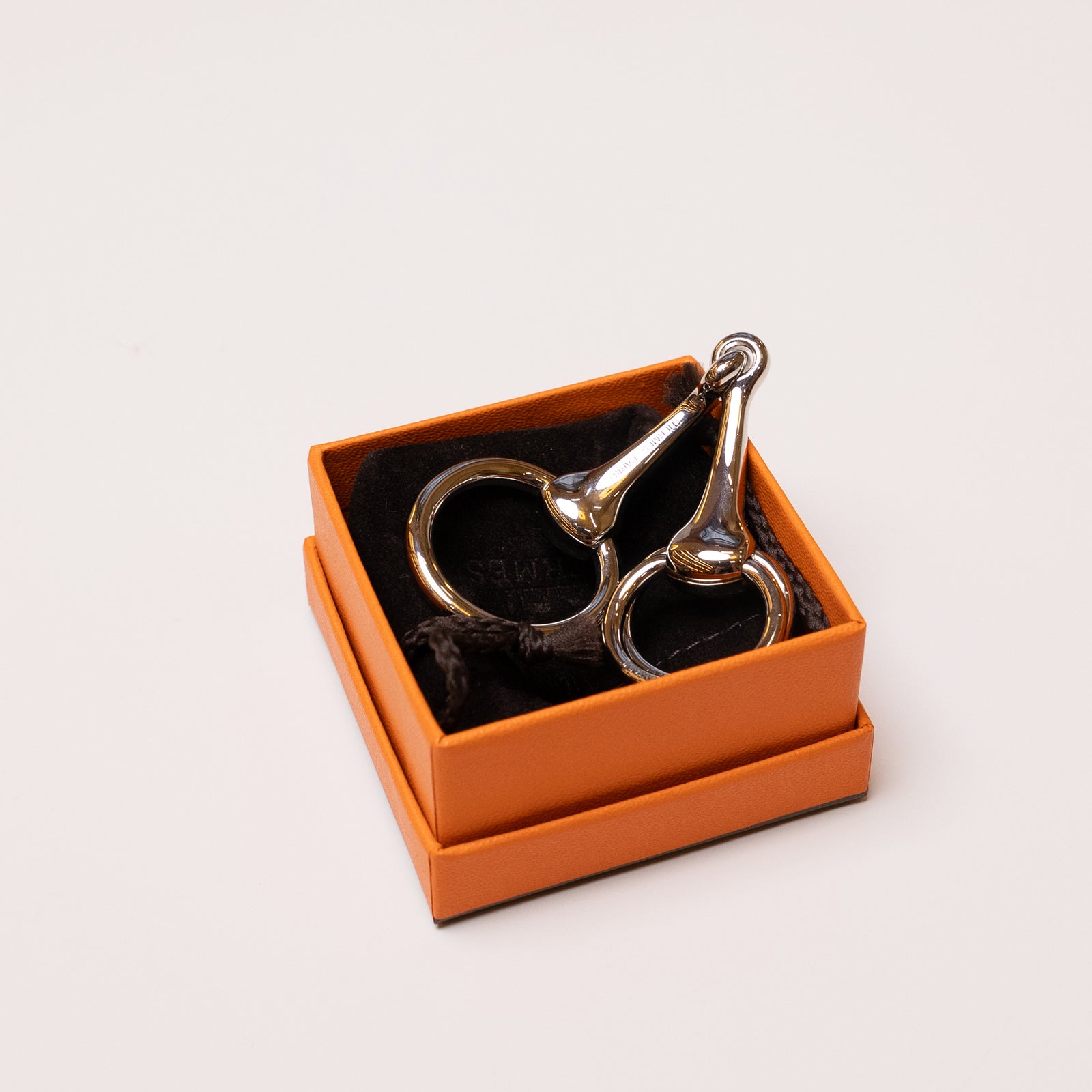 HERMES SILVER MORS SCARF RING