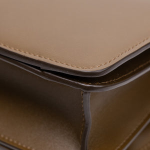 CELINE TEEN CLASSIC BOX BAG CAMEL CALFSKIN LEATHER GHW