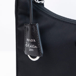 PRADA NYLON MINI TESSUTO SHOULDER BAG BLACK SHW