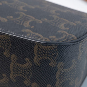 CELINE CLUTCH ON STRAP TABOU TRIOMPHE CANVAS / CALFSKIN TAN GHW
