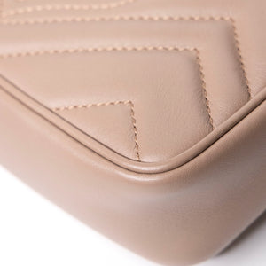 GUCCI MARMONT SMALL SHOULDER BAG BEIGE LEATHER GHW