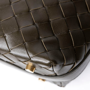 BOTTEGA VENETA WALLACE BAG CALFSKIN KAKI GHW