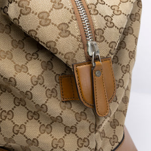 GUCCI BOSTON BAG GG CANVAS BROWN TOTE BAG SHW