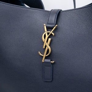 SAINT LAURENT LE 5 A 7 SUPPLE LARGE SMOOTH CALFSKIN BLUE GHW