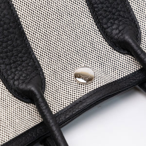 HERMES NEO GARDEN PARTY 23 NEGONDA / CANVAS ECRU / BLACK SHW STAMP G