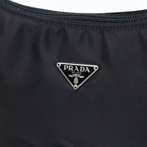 PRADA VINTAGE HOBO HANDBAG BLACK NYLON SHW