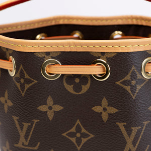 LOUIS VUITTON NANO NOE MONOGRAM CANVAS GHW (MICROCHIP)