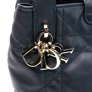 CHRISTIAN DIOR TOUJOURS VERTICAL NANO TOTE BAG BLACK CALFSKIN LGHW