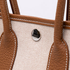 HERMES NEO GARDEN PARTY 23 NEGONDA / CANVAS ECRU / BEIGE / GOLD SHW STAMP G