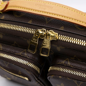 LOUIS VUITTON UTILITY CROSSBODY BAG BROWN MONOGRAM CANVAS GHW (MICROCHIP)