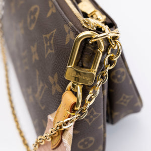 LOUIS VUITTON MULTI POCHETTE ACCESSORIES MONOGRAM CANVAS PINK STRAP GHW